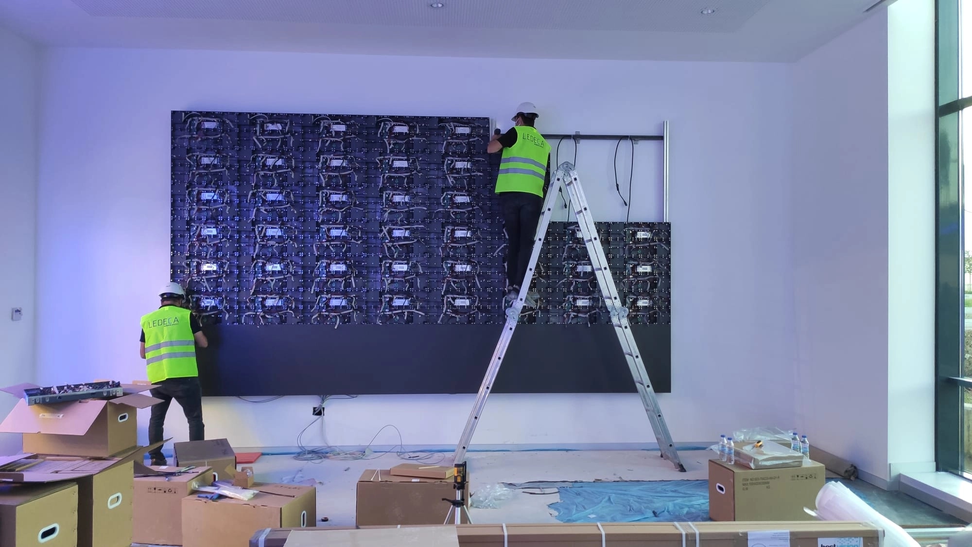 Panel installation on an LED video wall